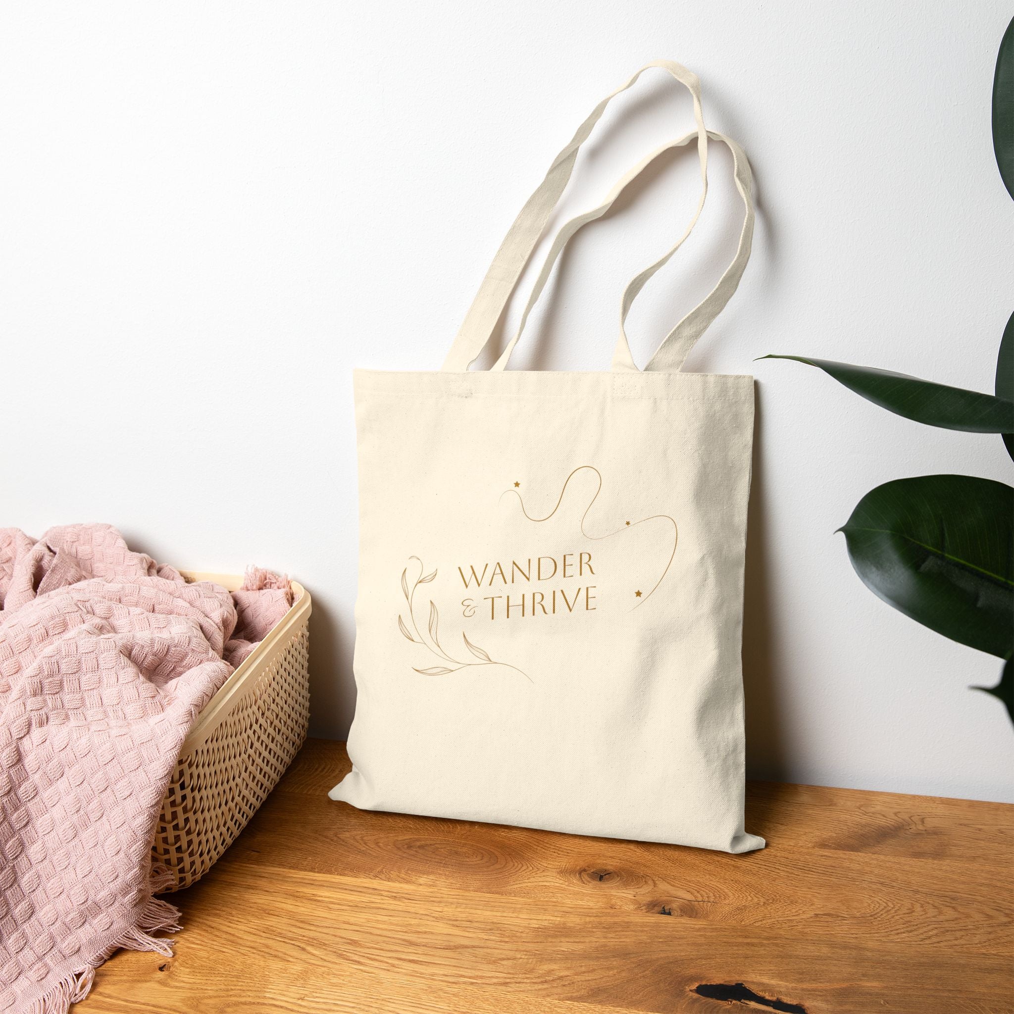 “Wander & Thrive” - 100% Cotton Canvas Tote